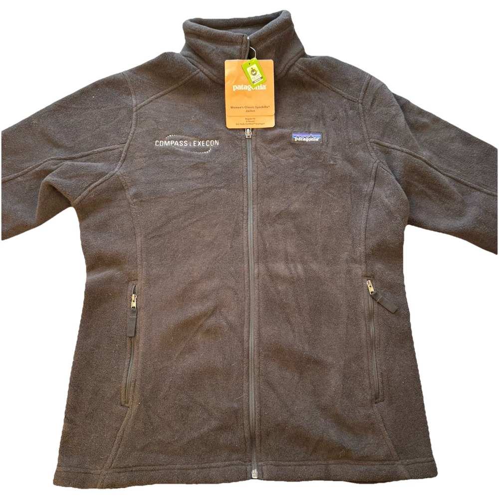 NWT PATAGONIA Synchilla Full Zip Jacket Women's M Fleece #22955 Black Monogram